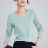 White Women's Long-sleeved Bottoming Shirt Spring and Autumn New Shirt with T-shirt Mercerized Cotton Stunning Top