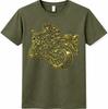 Sportbike Racing Motorcycle Gold Line Art Speed Biker Rider Design Graphic Tee.