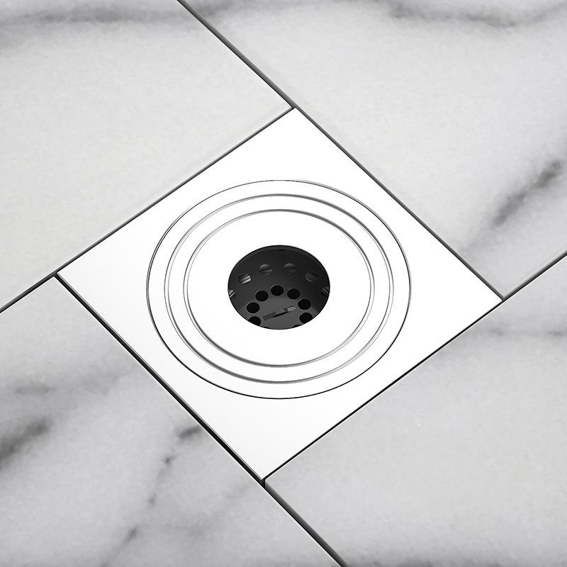 

Copper Bathroom Deodorant Square Floor Drain Black/Gray/Chrome/Nickel Bathroom Toilet Balcony Washing Machine Floor Drain 3 Inch