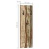 Wall Coat Racks Set of 2 36 x 3 x 110 cm Solid Reclaimed Wood