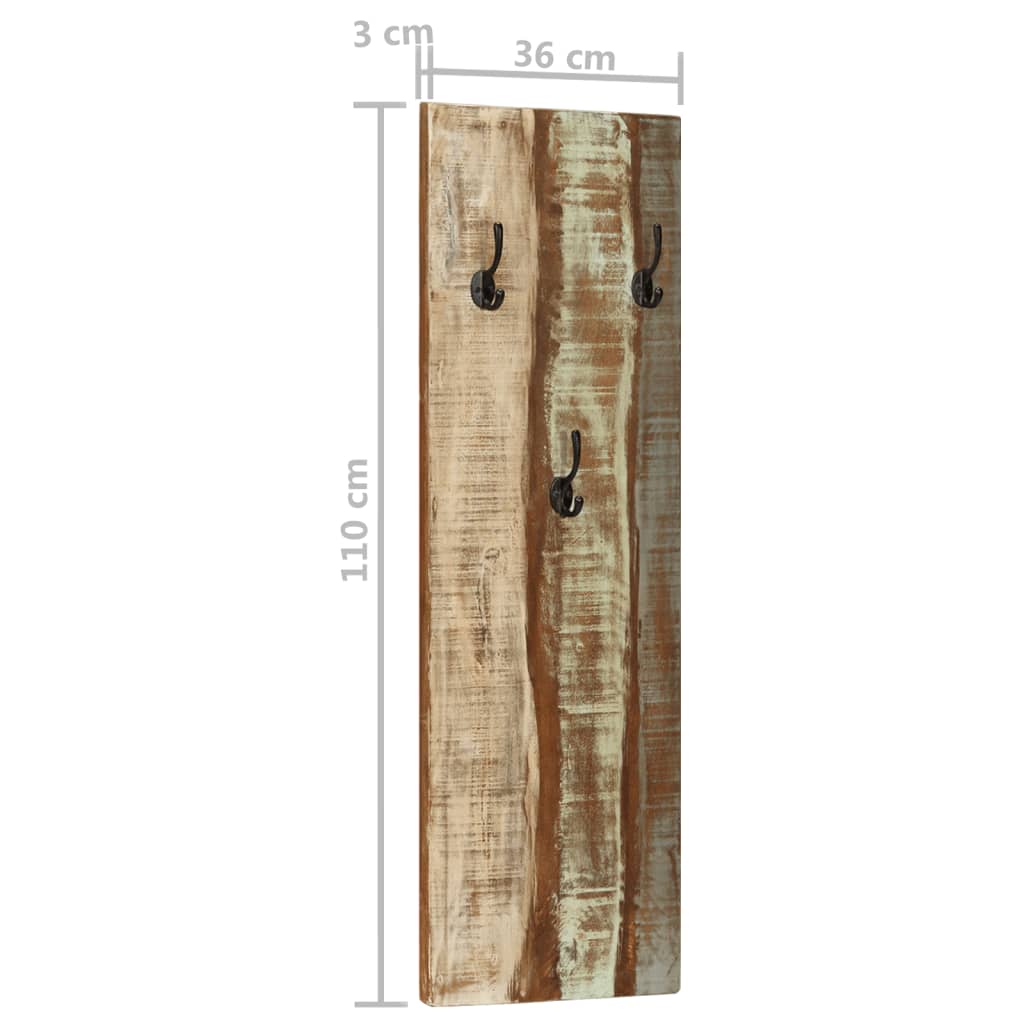Wall Coat Racks Set of 2 36 x 3 x 110 cm Solid Reclaimed Wood