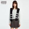 Teenie Weenie Women's Spliced Round Neck Long Sleeve T-Shirt