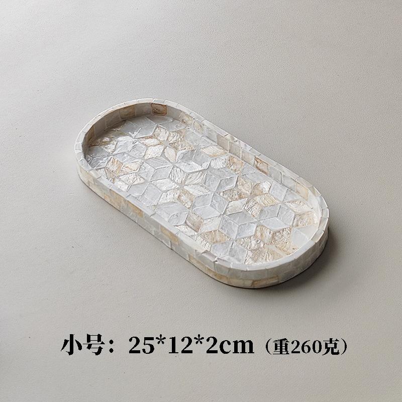 Nordic Luxury Natural Shell Tray Creative Oval Home Living Room Decorative Fruit Plate Coffee Table Storage Tray Home Organizer