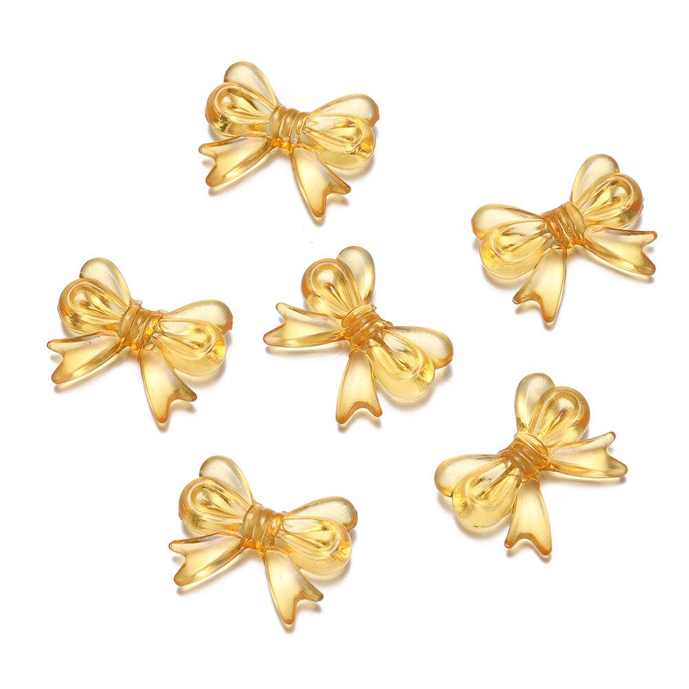TX14 20Pcs/Lot 14x18mm New Exquisite Bowknot Transparent Spacer Beads DIY Pendants Necklace Bracelet Jewelry Trend Accessories