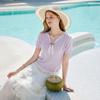 Women's Polka Dot V-Neck Knitted Short Sleeve Top