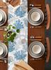 Summer Beach Coral Starfish Linen Table Runner Dresser Scarves Decor Reusable Kitchen Dining Table Runner Holiday Party Decor