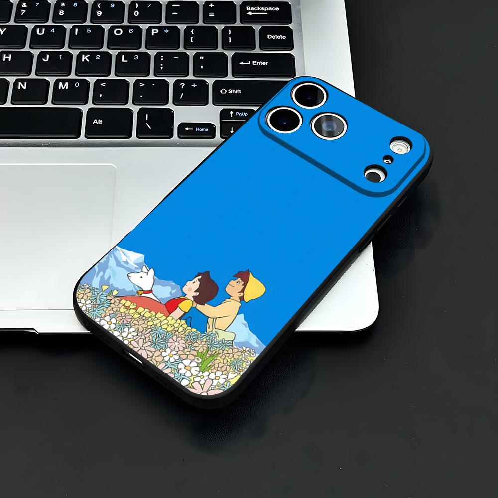 Heidi Cartoon Phone Case For IPhone 17 Air 16 E Pro Max 15 14 13 Mini 12 Pro 11 Max Plus Black Soft Shell
