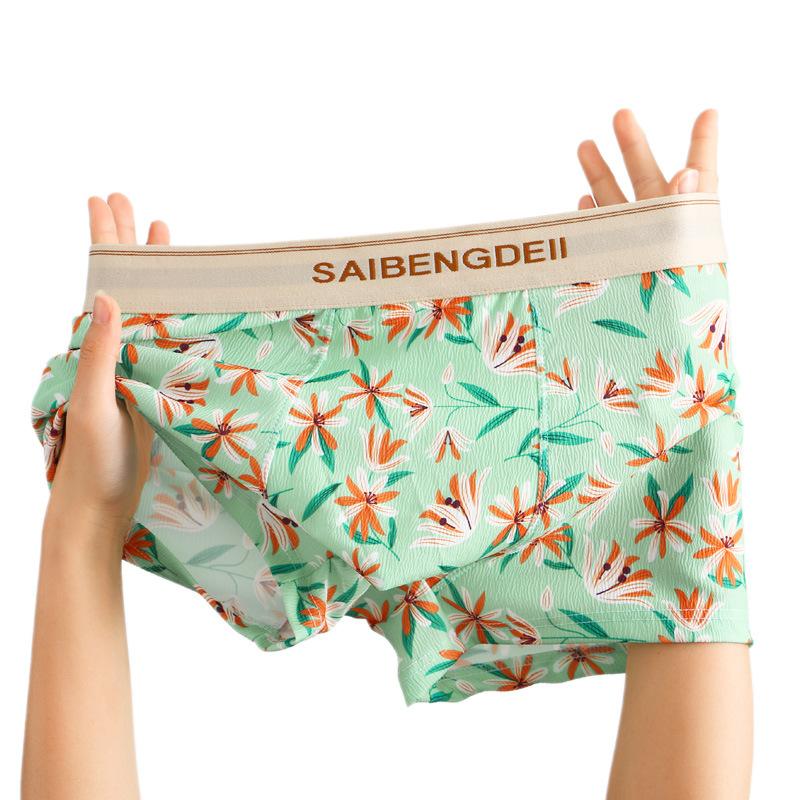 Men's Underwear Men's Pure Cotton Breathable Four Cornered Underwear Large Size Flat Cornered Underwear