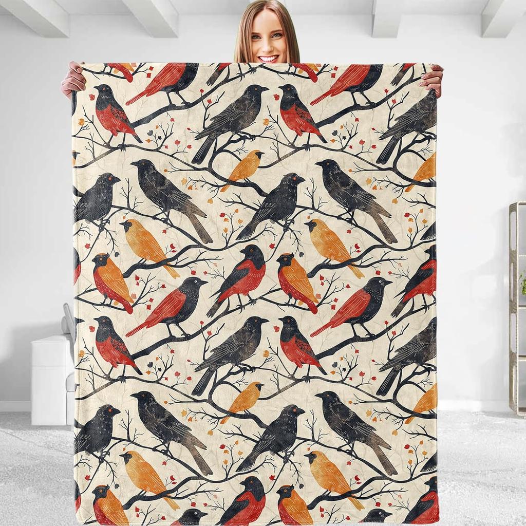 Colorful Flower Throw Blanket Plush Soft and Cozy Lightweight Flannel Blanket Warm and Fuzzy Ideal Gift for Animal Lovers