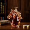Engraved Glass Decanter Horse Head Whiskey Decanter Funny Liquor Bottle 350ml Wine And Spirits Novelty Bar Decor Gift for Men Dad Lovers Home