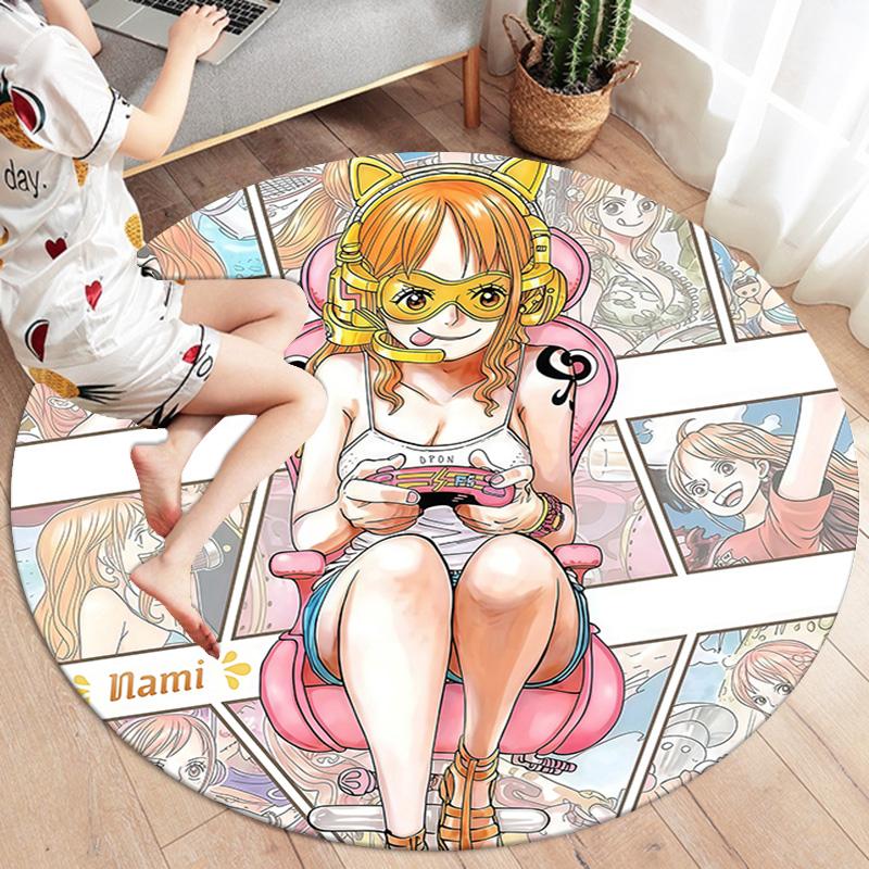 Nami Round Area Rug Carpet Rug For Living Room Bedroom Sofa Playroom Decor Nonslip Floor Mat