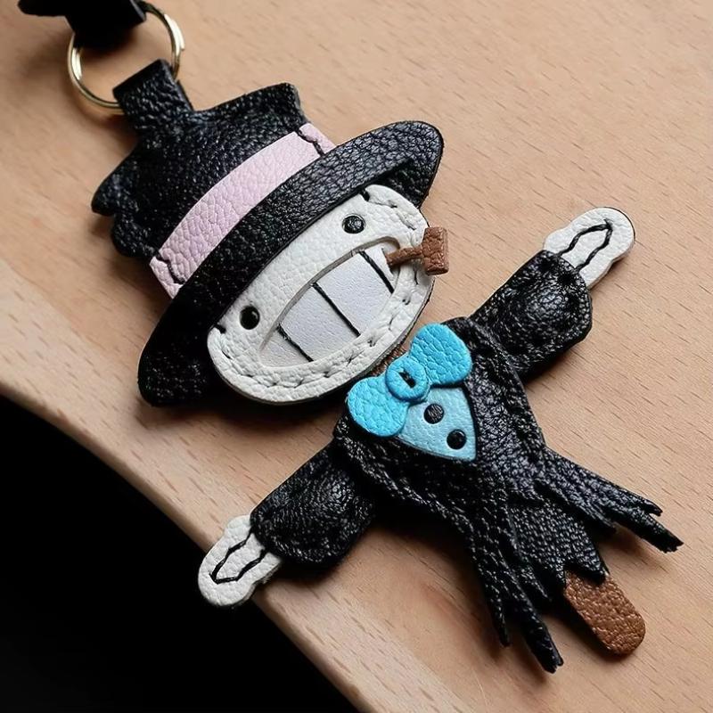 Cat Theme Brand Latest Cowhide Bag Hanging Accessories Sheepskin High Quality Key Chain Backpack Charms Diy Bag Decor Great Gift