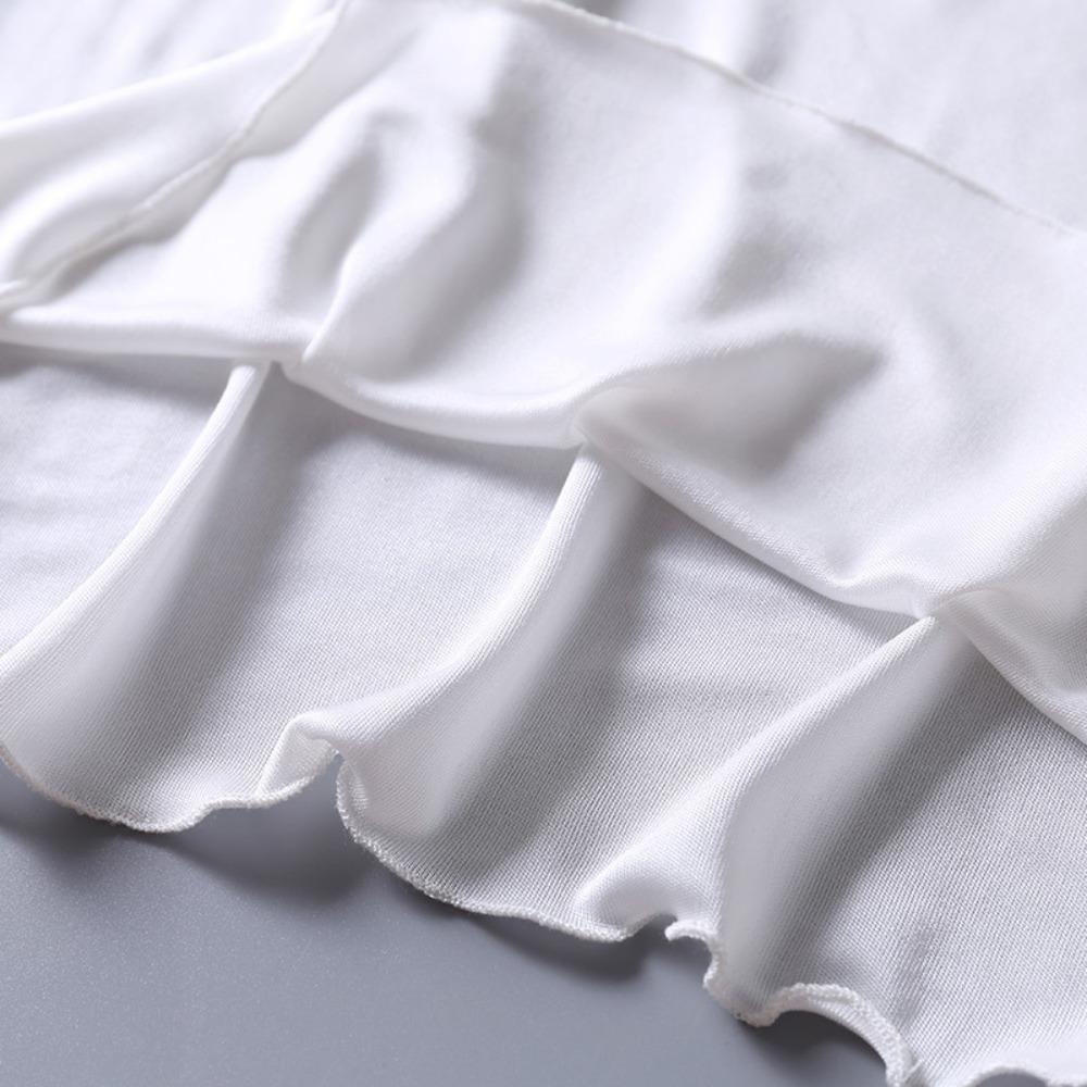 Ruffle Safety Underskirt Slips Ice Silk Half Slips Dress For Women Lace Short Petticoat  Girl