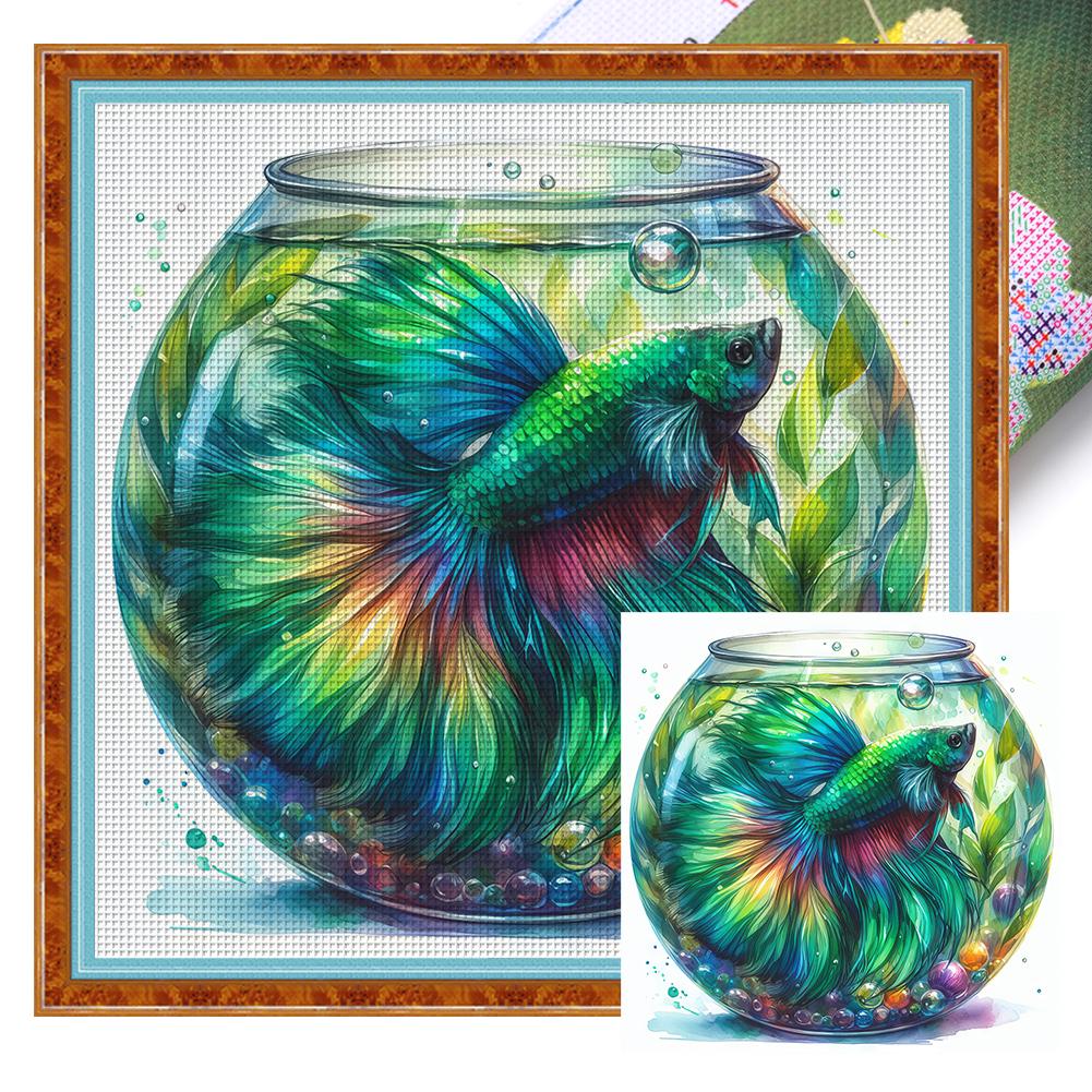 Full Embroidery Eco-cotton Thread 11CT Printed Animal Cross Stitch Kit Art