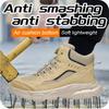 Men's Steel-Toed Safety Shoes With Anti-Crush, Anti-Puncture And Anti-Slip Soles, Fashionable Button Industrial Work Shoes