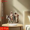 2D Flat Bohemian Style Acrylic Desktop Decoration, Maria, Joseph & Child on Donkey, Suitable for wall decoration, porch, room, villa, accents Home, Ha