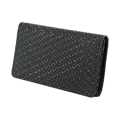 Inden-ya Inden Business Card Holder, Large Capacity, Deerskin, Black Base X Black Lacquer, Gourd Pattern, 2501-01-007, 1 Gusseted Pocket, 2 Pockets,