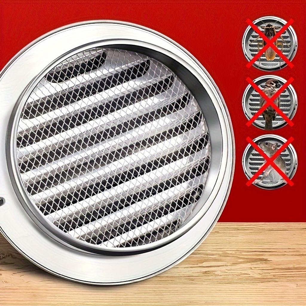 304 Stainless Steel Ventilation Cap Wall Exhaust Vent Cover Kitchen Bathroom Vent Pipe Hood 100mm Brushed Suitable for 100mm Wall Hole 110mm PVC Pipe