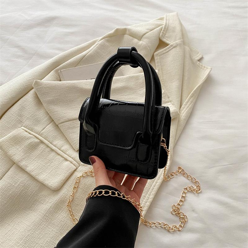 Modische schlichte kleine quadratische Tasche 2025 Sommer neuer Modetrend Einzel Schulter Steinmuster glänzend Crossbody-Tasche ist dieses Jahr beliebt