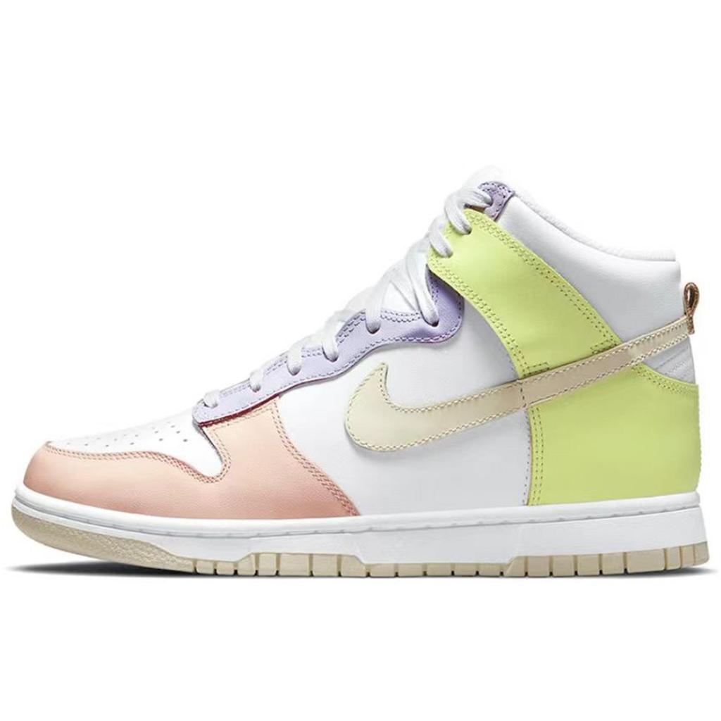 Nike Dunk Skateboard Shoes Women's High top Beige Yellow/Blue/Pink DD1869-108(TeamM-)