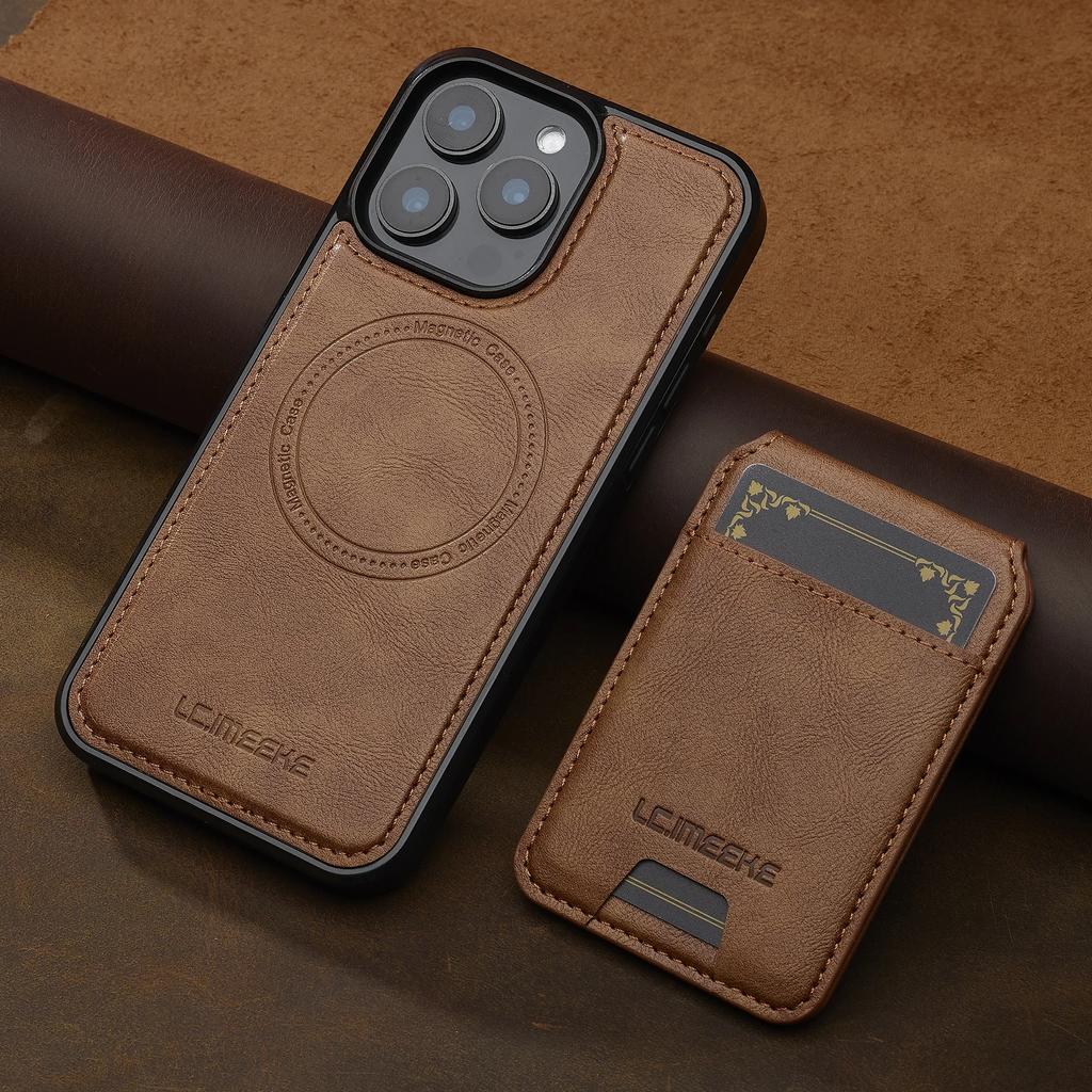 Detachable Magnetic 2 In 1 Leather Case For iPhone17 16 15 14 13 12 11 Pro XS Max Air Plus SE Card Pocket Phone Cover