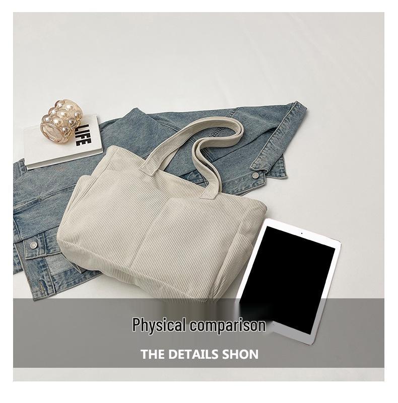 2025 Women's Corduroy Tote: Lightweight, Large-Capacity Fashion Shoulder Bag