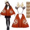 Christmas Deer Costume Set Women'S Adult Reindeer Costume Including Deer Cloak Costume