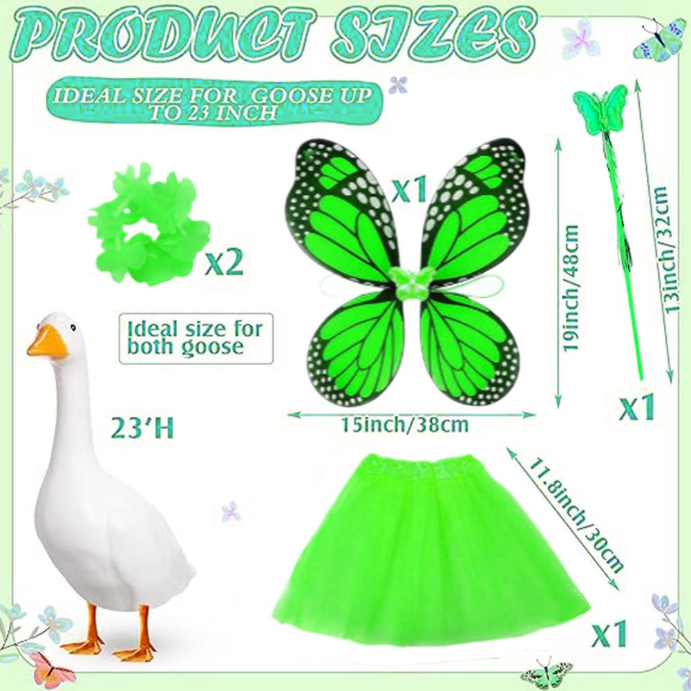 Butterfly Porch Goose Outfit Patio Figurine Clothing Porch Goose Cosplay Costume for Garden Yard Lawn Patio Courtyard Balcony