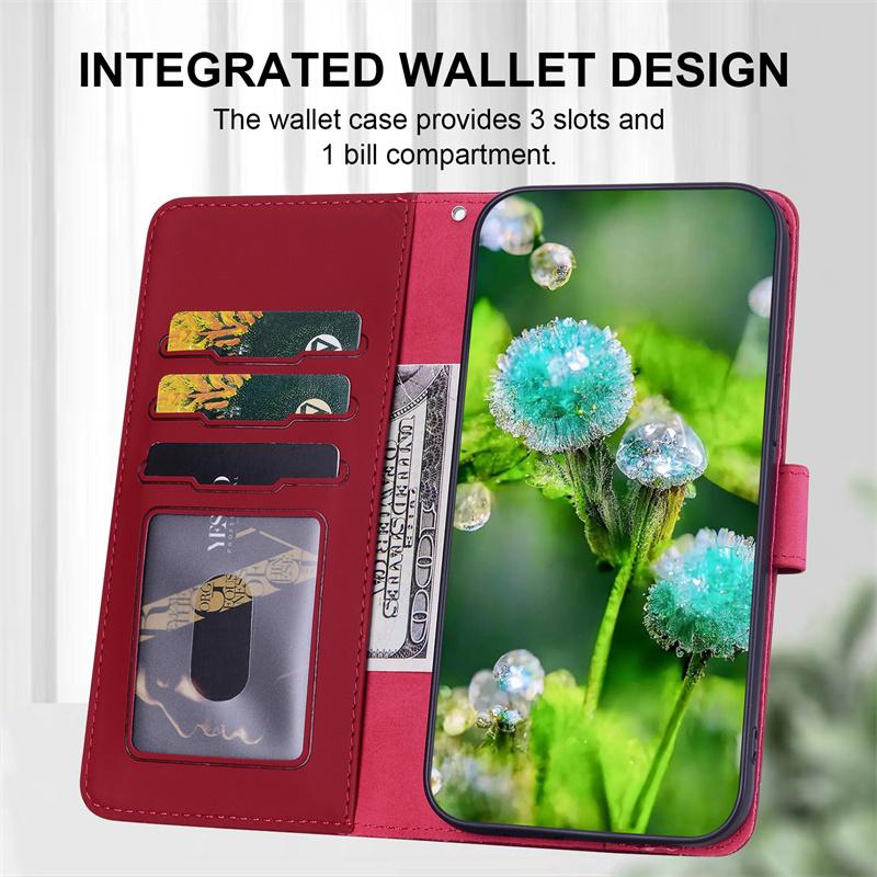 Flip Lanyard CaseFor Xiaomi Poco X6 13T Leather Pocket Card Slots Stand Wallet Cover Casing