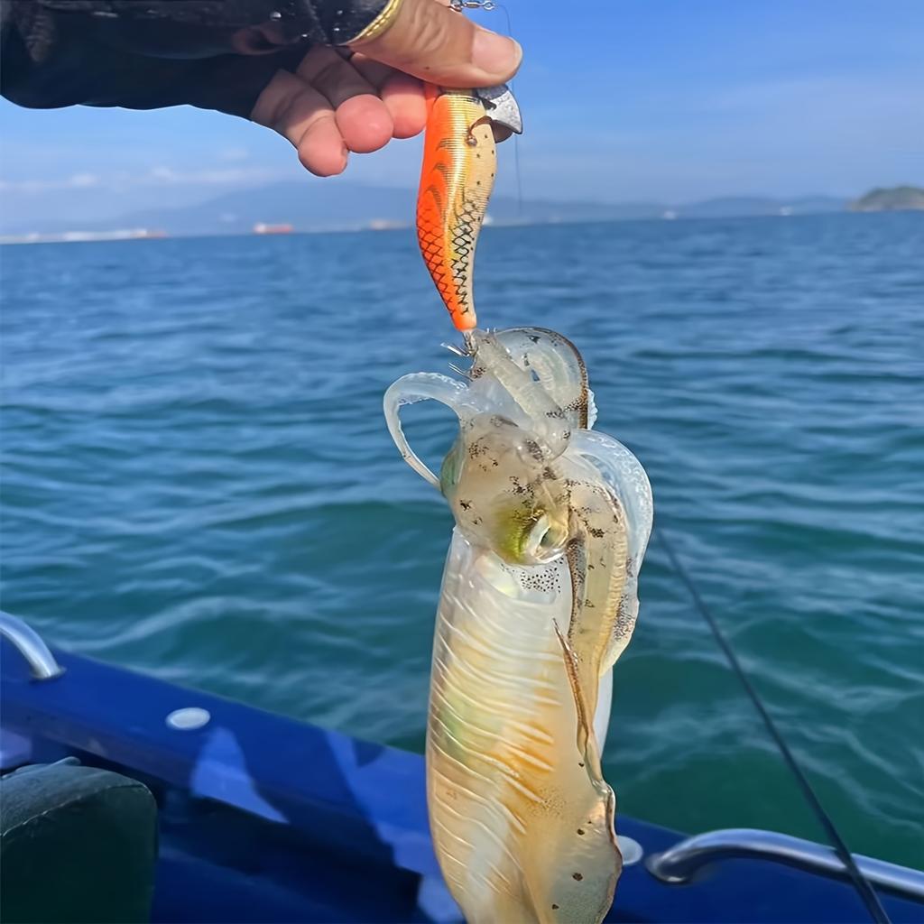 Tintenfischköder Leuchtender Tintenfisch-Jig Kunstköder Sinkend Schwimmfuß-Oktopus Sepia Meeresangelköder Garnelenköder