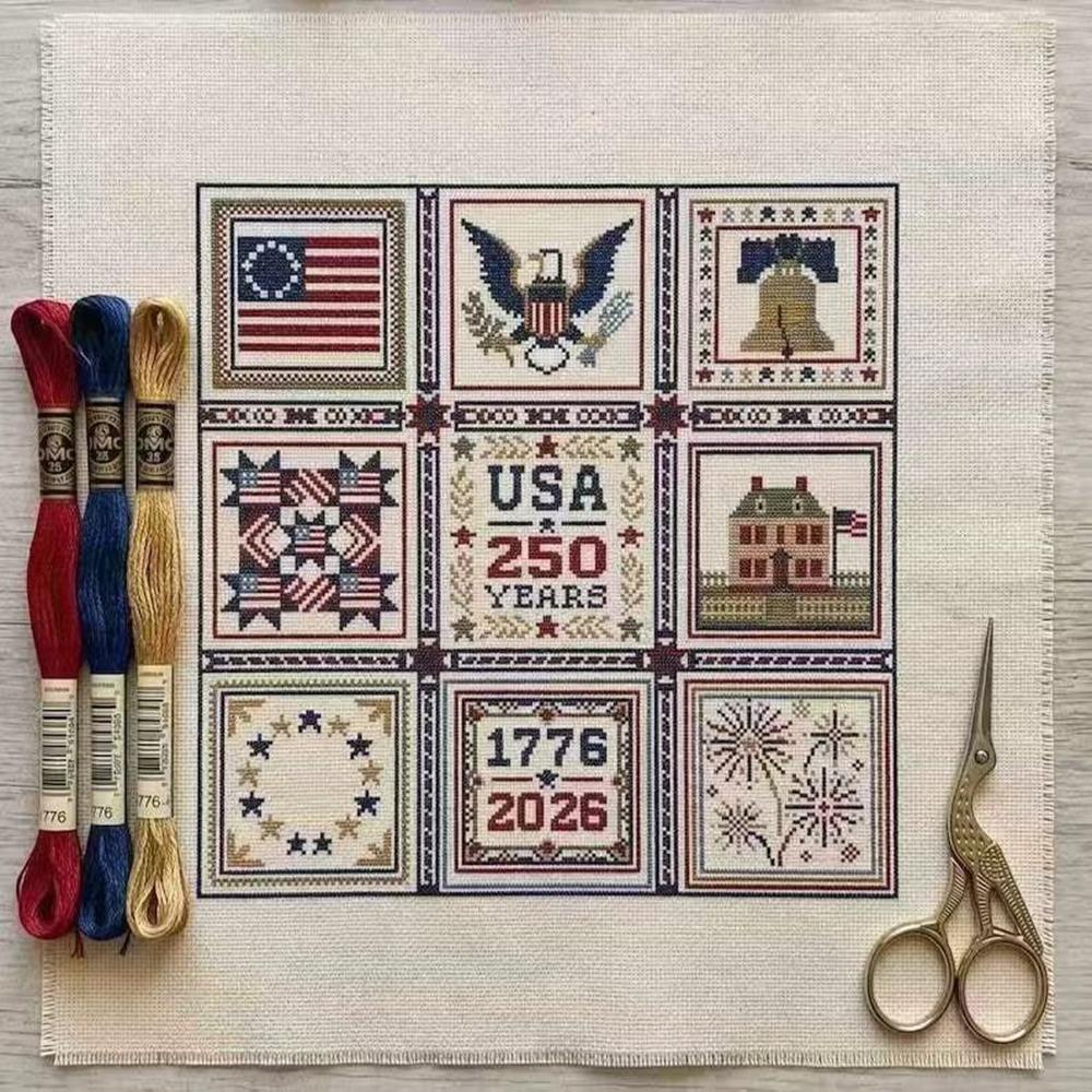 

Набор для вышивания крестом к 250-летию США, Вышивка исторической тематики эпохи Независимости 1776 года, Патриотический набор для рукоделия DIY