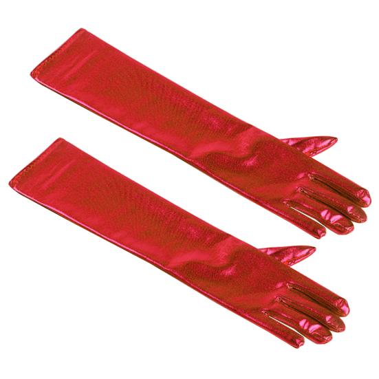 

Косплей Вечеринка Сценическое Выступление Женские Длинные Перчатки из Искусственной Кожи с Блеском на Пальцы красный