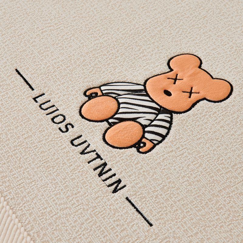 Cartoon Sofa Cover Embroidered Cotton Living Room Sofa Backrest Towel Thickened Wrapped Edge Non-Slip Sofa Armrest Cushion