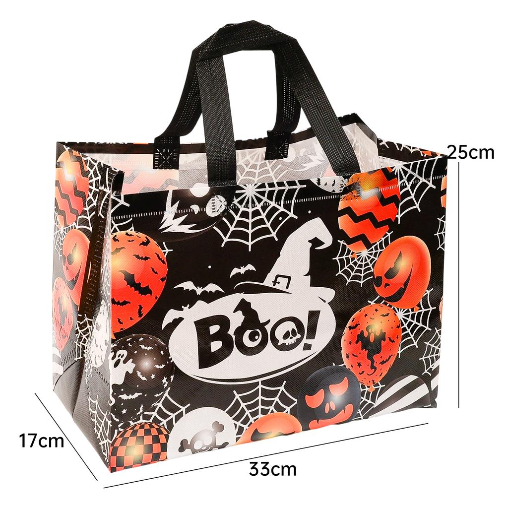 Halloween Gift Bags Nonwoven Reusable Tote for Trick or Treat Candy Spooky Party Large Capacity Spooky Holiday Storage Handbag