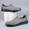Fashion Classic Breathable Loafers Men New Handmade Slip on Flats Casual Leather Summer Shoes Comfy Mens Anti-slip Mesh Shoes Moccasins