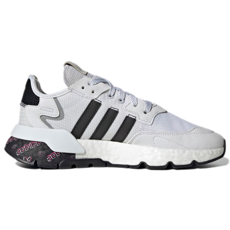 Adidas Originals Nite Jogger Lace-Up Durable Low-Top Lifestyle Sneakers Women Sneakers White Black Gray H01735
