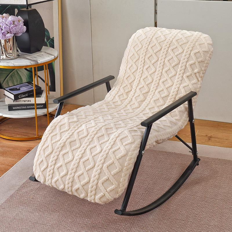 Elastic Plush Rocking Chair Cover Thicken Soft Warm Chair Protector Furniture Cover Balcony Lazy Sofa Lounge Chair Cover
