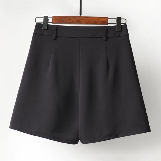 Szorty Linia A Luźne Wysoki Stan Kieszenie Jednolity Kolor Zapięcie na Guzik i Zamek Błyskawiczny Formalne Do Pracy OL