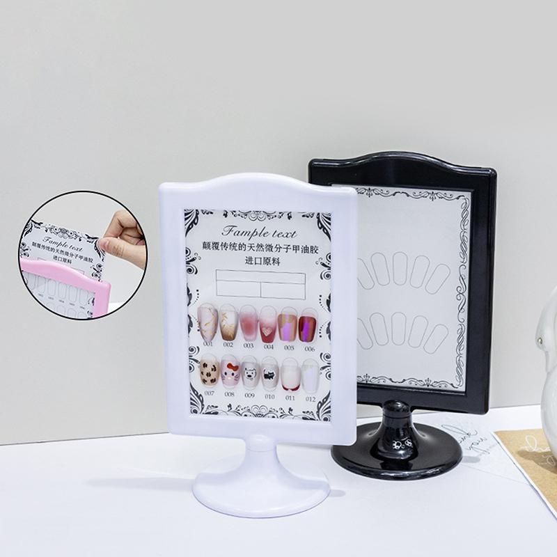 Nail Art Double-Sided Display Stand Nail Art Artwork Display Frame Nail Display Board False Nail Display Rack Gel Polish Holder