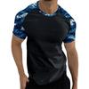 Camouflage Style Printed Raglan Sleeves Men's Short Sleeved Top