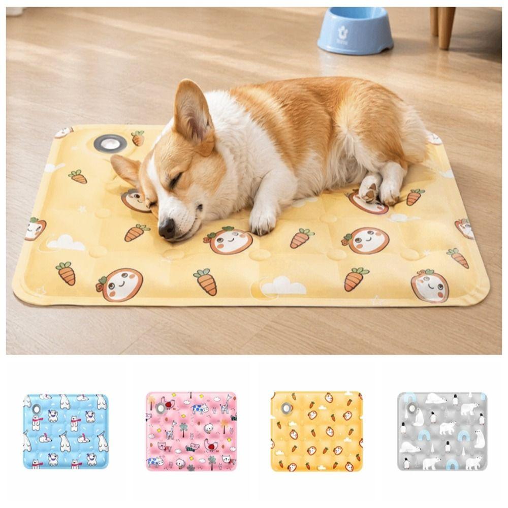 Anti Bite Pet Cooling Mat Non-Slip Pet Ice Cushion Floor Mat Cool Nest  for Small Dogs