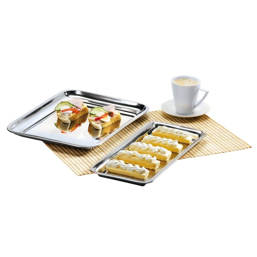 Rectangular Steel Serving Tray Platter for Sandwiches and Snacks