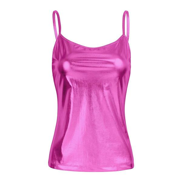 Ärmelloses Tanktop aus Lackleder für Damen mit Spaghettiträgern, ärmellos ... Tanktop aus Lackleder, Tanktop, Weste