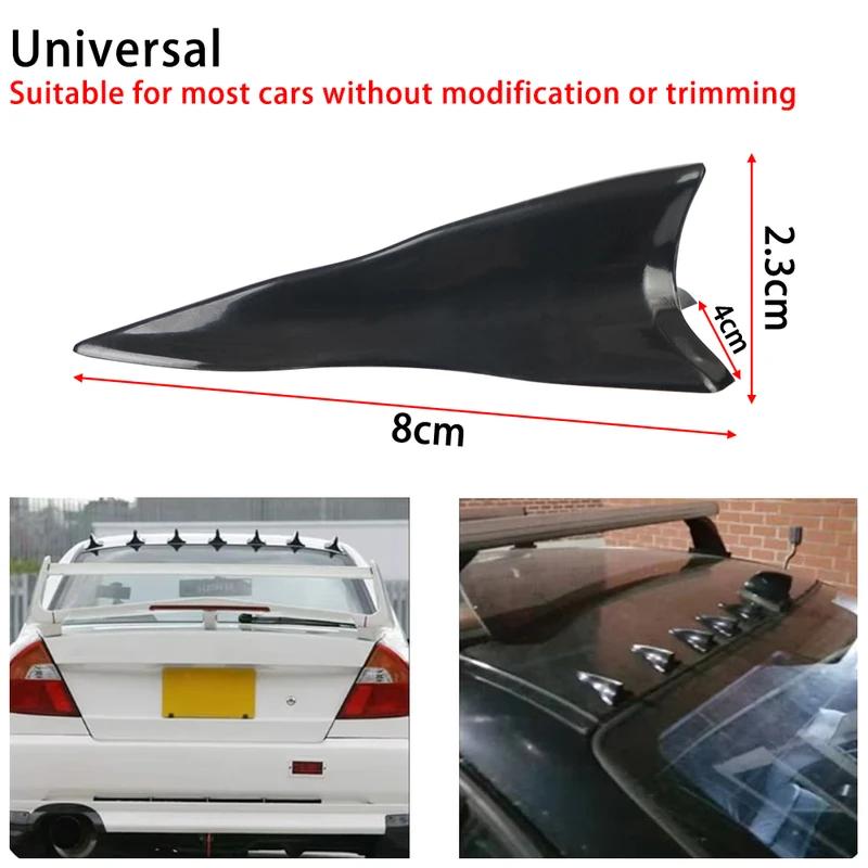 10pcs universal plutonium rear roof shark fins spoiler wing kit car roof spoiler bumpers shark fin diffuser vortex generator