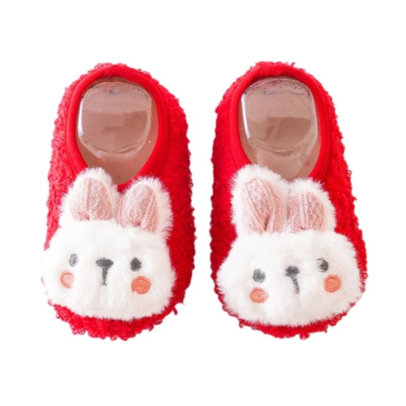 1 Pair Baby Anti Skid Walking Shoes Indoor Toddlers Shoes Non-slip Warm Floor Socks Prewalker for Autumn and Winter