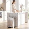 40L Dual Compartment Stainless Steel Bin, with Deodoriser Holders - Silver Tone