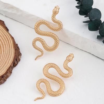 Yousheng 1 Pair Exaggerated Snake Shape Stud Earrings Vivid Appearance Punk Earrings Fashion Jewelry Accessories