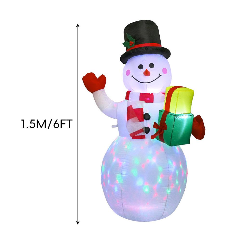 1.5M Christmas Snowman Inflatable Ballon Set LED Air Blown Christmas Ballon for Outdoor Garden Yard Christmas Holiday Decoration