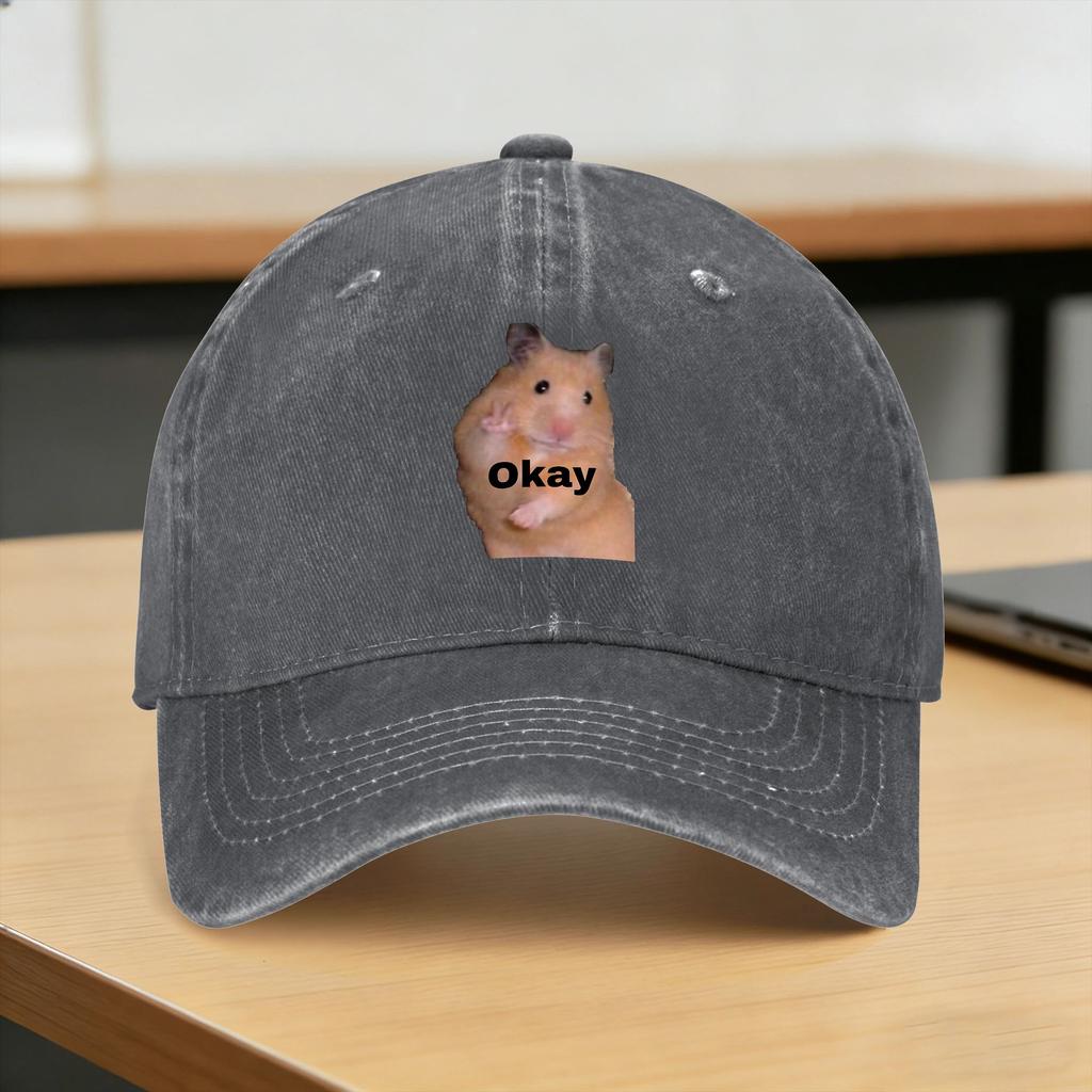 Cute Hamster MeMe Sun Baseball Cap Classic UnisexTeens Washed Sale Design Outdoor Sports Baseball Caps Birthday Gift