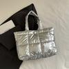 New Large-capacity Tote Bag for Women Fashi Solid Color Quilted Tote Bag Lightweight Puffer Waterproof Shoulder Bags Female